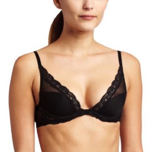 Natori Women's Feathers Contour Plunge Bra, Cherry Red, 32D