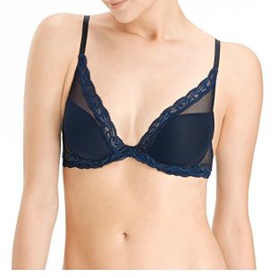Natori Mujer 730023 Feathers Contour - Brasier Sujetador - Azul - 65D