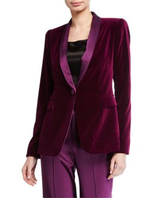 Macey Velvet Shawl Collar Jacket