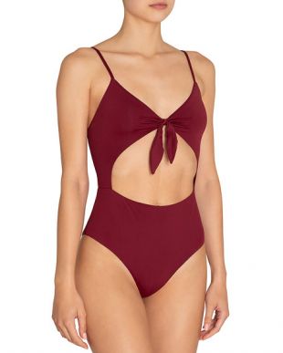 Alexia Tie-Front Cutout One-Piece Swimsuit