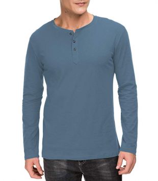Janmid Men's Casual Slim Fit Long Sleeve Henley T-Shirts Cotton Shirts