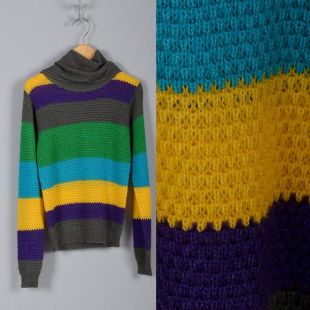 Pull Rag & Bone RAINA - Taille XS - Violet, Rayures Métalliques - Col Montant, Coupe Slim - Neuf Avec étiquettes