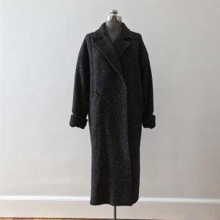 80 s maxi manteau en tweed laine / / CPI nouvelle vague hiver trench85