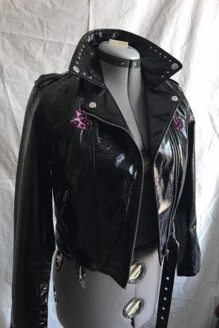 En cuir verni PVC Look veste vinyle brillant Moto veste moto veste Rockabilly Roller Derby