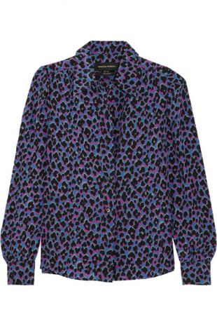 Elise Animal-Print Silk Shirt