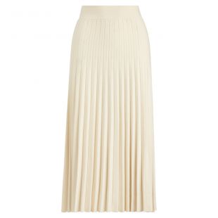 Mid-length Pleat­ed Meri­no Skirt