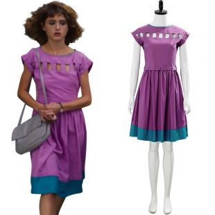 Stranger Things Season 3 Nancy Wheeler Cosplay Costume Purple Dress Teal Trim  | eBay