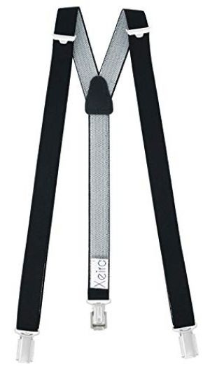 Xeira® Bretelles de haute qualité pour Femmes/Homme avec 3 fort clips - Fabriqué en Allemagne (Noir - Style 485, Standard - 110cm)