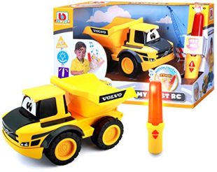 Bburago Maisto France- Bburago Junior – Camion Volvo RC Télécommandé-Véhicule gyroscopique pour bébé, 92005, Jaune