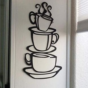 KItipeng Autocollants,Stickers muraux,Tasse à Café Design Autocollants Mur Maison Stickers Cuisine Restaurant Décor Décoration de la Maison Accessoires de décoration