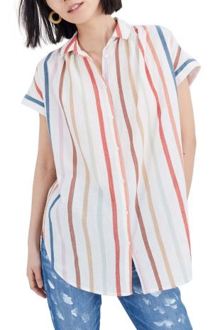 Central Rainbow Stripe Tunic Shirt