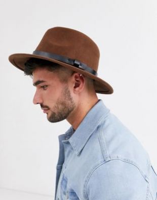 Fedora in brown hat