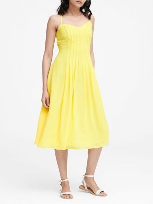 Pin-Tuck Midi Dress