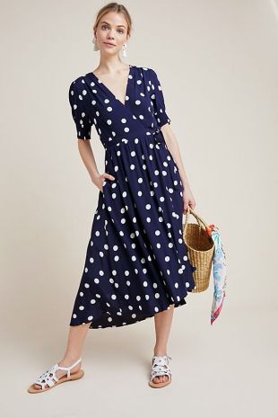 Anthropologie - Polka Dot Wrap Dress