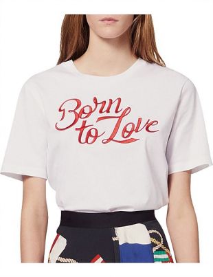 Sandro - Born To Love Embroidered T Shirt
