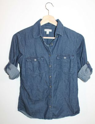 J.Crew - J.Crew Keeper Denim Chambray Dark Rinse Fitted Button Down ...