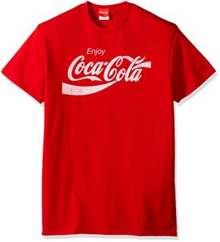 Coca-Cola Men's Eighties Coke Short Sleeve T-Shirt, Red, Large