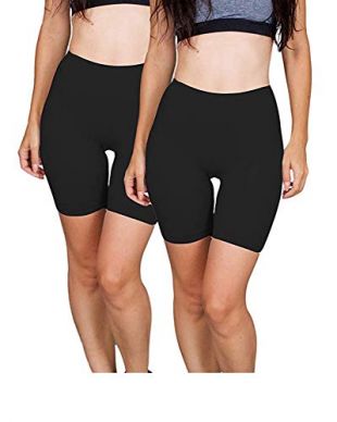 Emprella Bike Shorts Women, 2-Pack Spandex Biker Short for Yoga Gym Biking or Slip Shorts