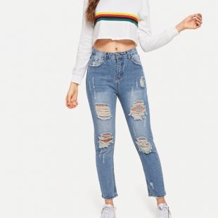 Ripped Faded Wash Jeans