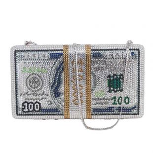 DOLLARS evening handbag in CRYSTAL