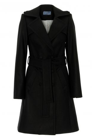 Manteau cachemire, manteau noir, manteau mi-long, manteau femme, Alexandrina Turcan
