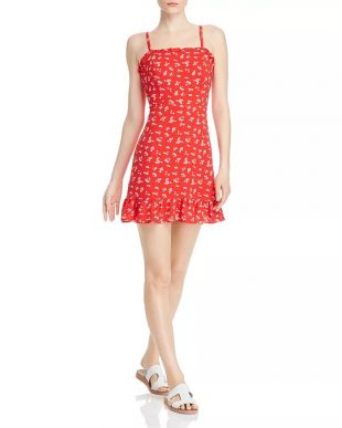 Floral-Print Ruffled Dress