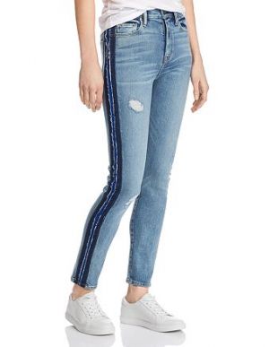 Hudson - Barbara Side-Stripe Skinny Jeans in Night Tide