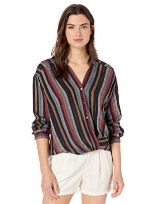 Velvet by Graham & Spencer Women's Nessa Lurex Stripe Blouse