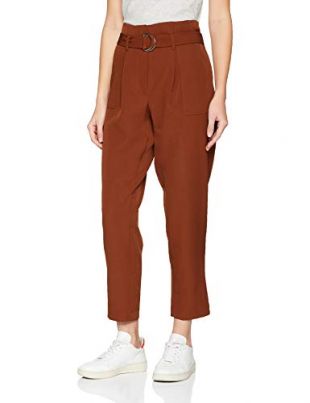 New Look Vicky Highwaist Pantalones, Marrón (Rust 25), 14 (Talla del Fabricante: 14) para Mujer
