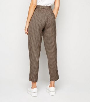 New Look - Brown Gingham Check Slim Leg Trousers