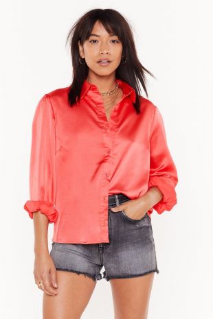 Pocket in Satin Relaxed Shirt
