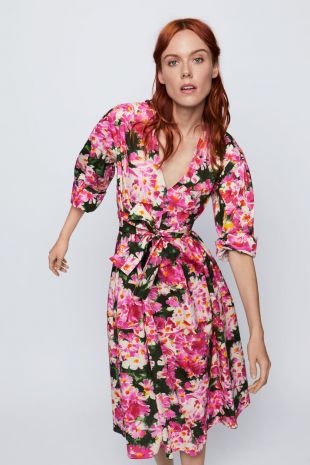 Printed Dress with Belt