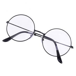 Tinksky Cosplay unisexe lunettes cadre rétro lunettes clairement objectif (noir)