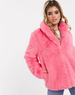 Missguided - Manteau long oversize en fourrure