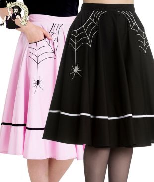 Hell Bunny Miss Muffet jupe 50 S Style Toile D'araignÃ©e Rockabilly Noir  | eBay