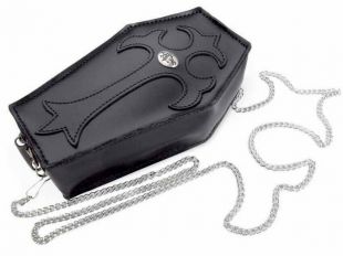 Alchemy England-Cercueil Sac Ã  main, pochette, noir gothique croix, cuir vÃ©ritable, mort  | eBay