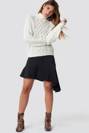 Emily Cable Knit Blanc