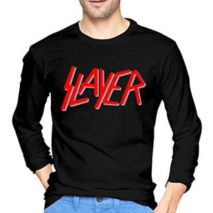 Slayer Band Men's Cotton Adult Long Sun Protection Outdoor Long Sleeve T-Shirt for Running, Fishing, Hiking Black