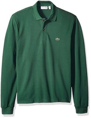Lacoste Men's Classic Long Sleeve Pique Polo Shirt, Green, XL