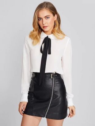 Blouse fluide à nœud