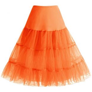 Bbonlinedress Jupon Femme Style année 50 Jupon Rockabilly 4 Tailles à Choisir Orange M