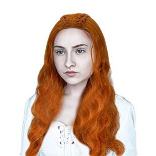 BIRDEU Halloween Perruque Femme Longue Frisé Ondulé Cheveux GOT Cosplay Costume Accessoires Adulte Déguisement Merchandise … (Sansa)