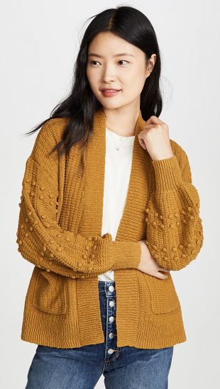 Madewell bobble cardigan 2025 egyptian gold