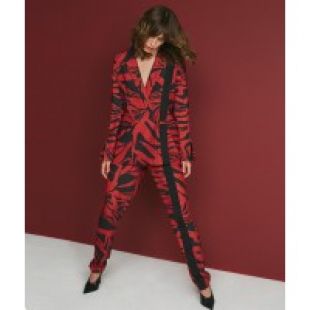 Rust & Black Animal Print Tailored Jacket