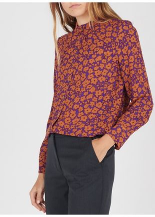 CHEMISE COL ROND IMPRIMÉE  VIOLET