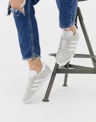 adidas Originals - Gazelle - Baskets - Gris et blanc | ASOS