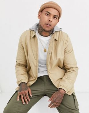 Bershka - Anorak avec capuche en jersey - Crème | ASOS