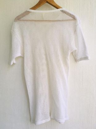 Vintage 80s T-shirt mesh white short sleeve slim fit Black horse size xl