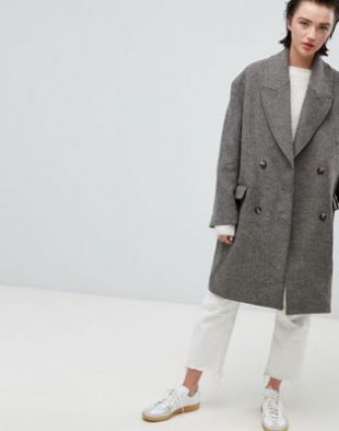 Manteau oversize à motif chevrons
