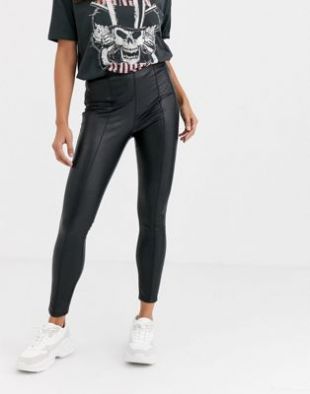 Pantalon imitation cuir - Noir